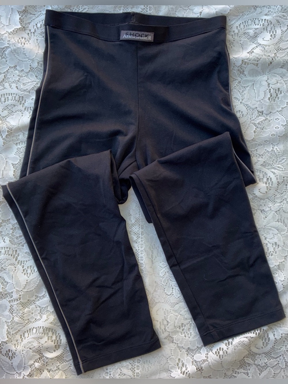 G-Shock Kids Black Performance Leggings with Silver Trim